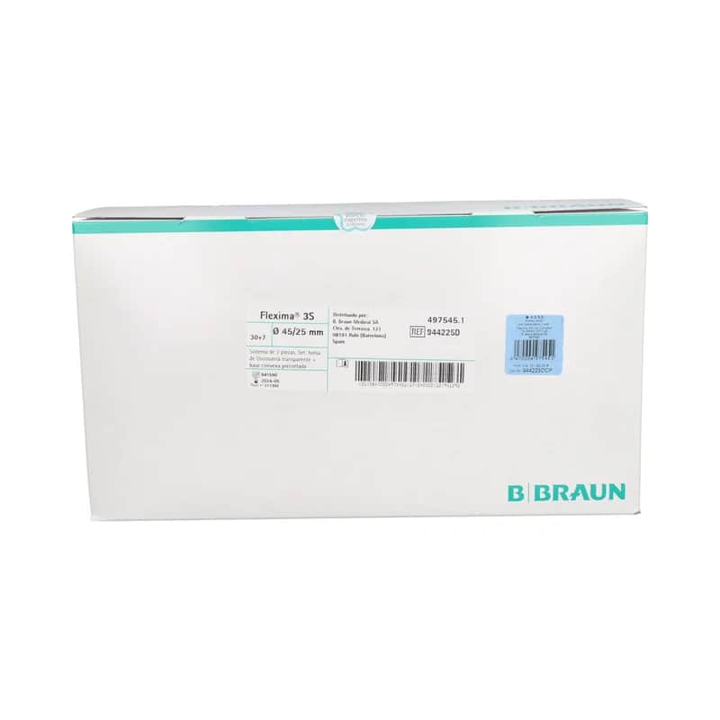 Bolsas de urostomía, sistema de doble placa con cierre especial Flexima 3S Uro convexa transparente recortable (45/15-26 mm, 30 + 7 unidades)