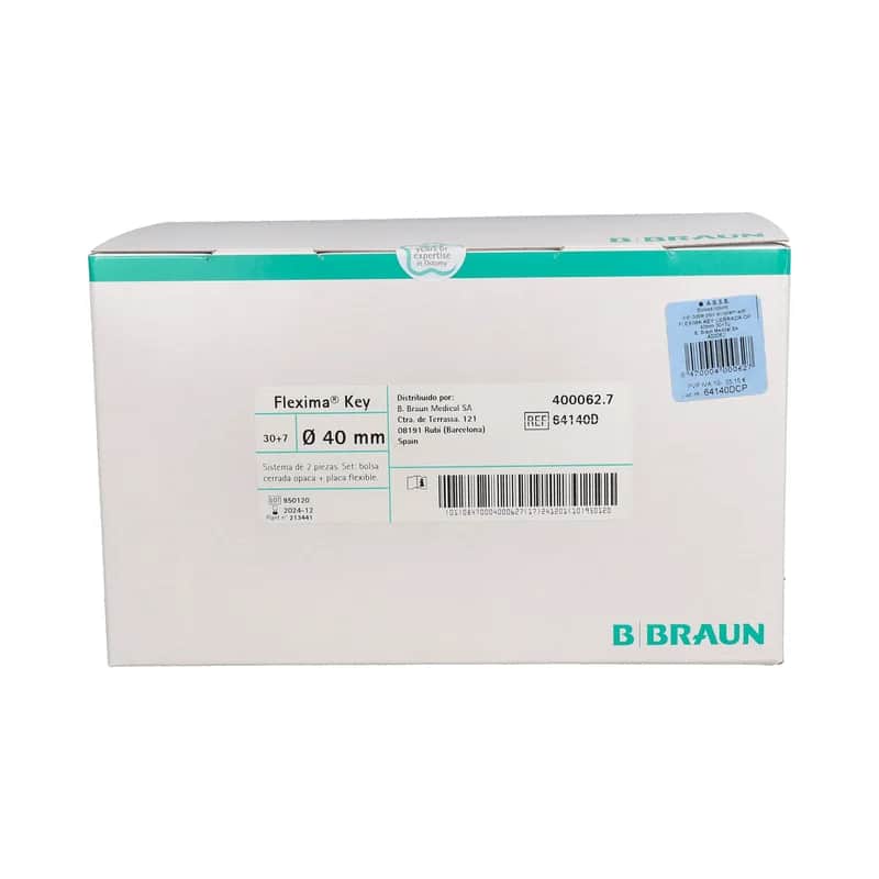 Bolsas de colostomía de sistema doble con acoplamiento adhesivo Flexima Key cerrada opaca (40 mm, 30 + 7 unidades)