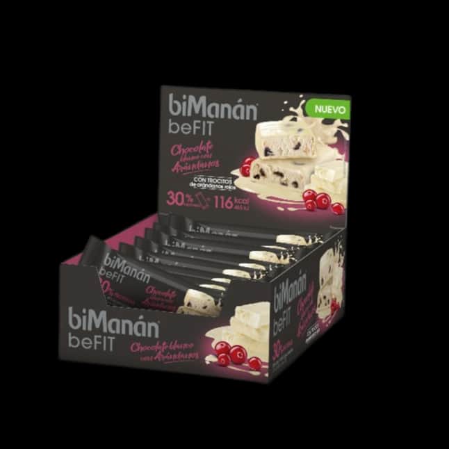 biManán beFit Barritas sabor Chocolate Blanco y Arándanos 20 unidades