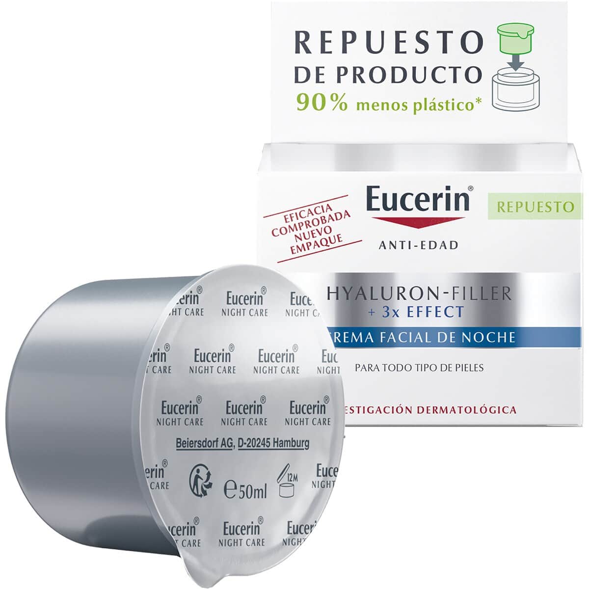 Eucerin Hyaluron-Filler Noche Reafirmante Recarga 50ml